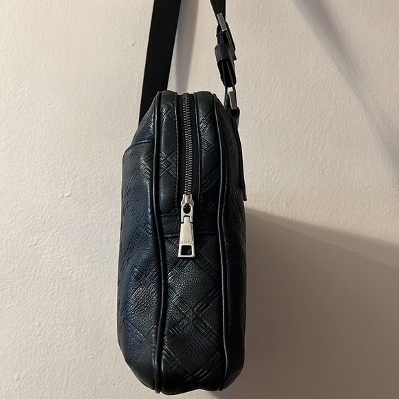 Versace unisex embossed logo monogram leather messenger briefcase crossbody bag - Picture 6 of 10